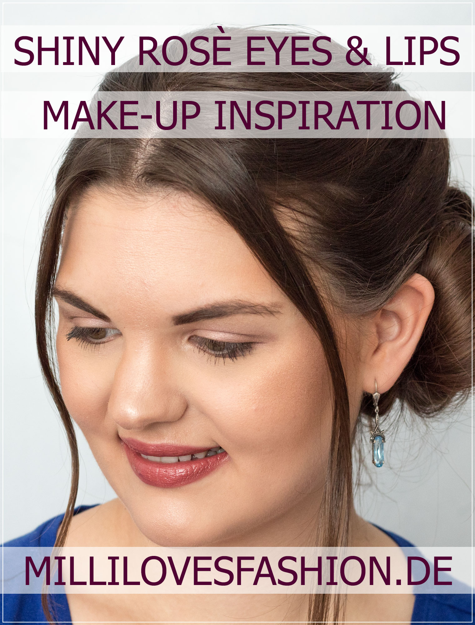 Zartes Make-Up in Rosé, Rosetöne, Makeup Inspiration, Twisted Hairstyle, Hairtutorial, Make-Up Tutorial