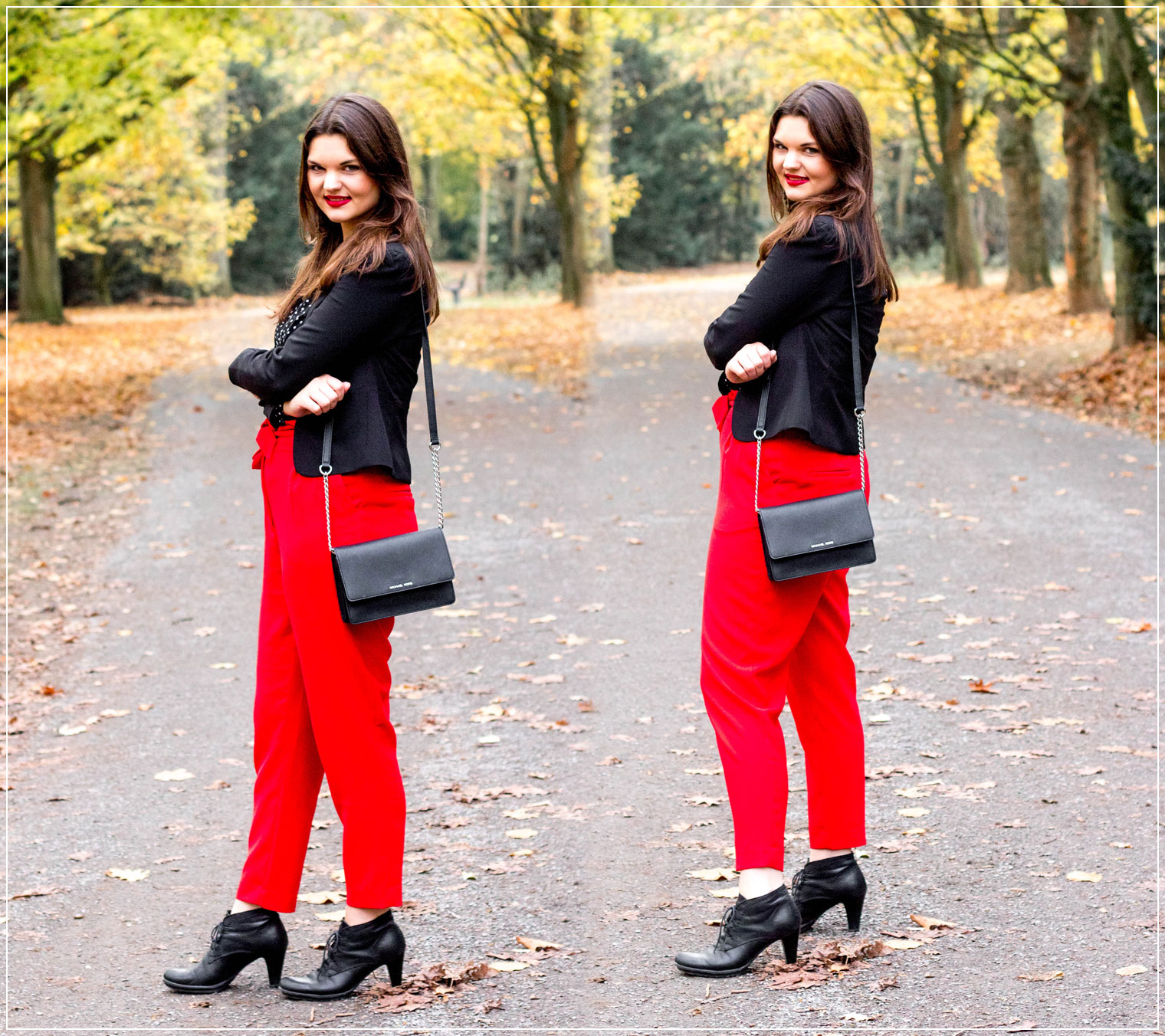 Paperbag Hose, Rot, Business Style, GOP Essen, Trendfarbe, Modetrend, eleganter Style, Herbstoutfit, Classylook, Outfitinspiration, Winterstyle, Abendoutfit, Modebloggerin, Fashionbloggerin, Modeblog, Ruhrgebiet