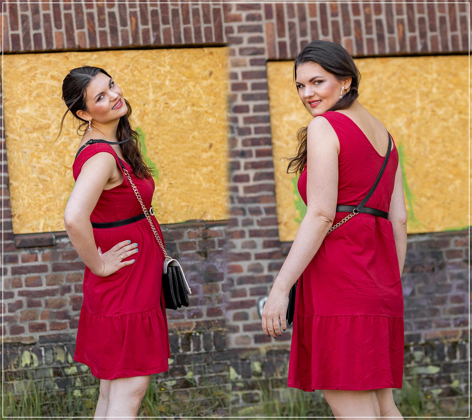 Ein rotes Basic Kleid wird mit Accessoires zu einem schicken Sommerlook