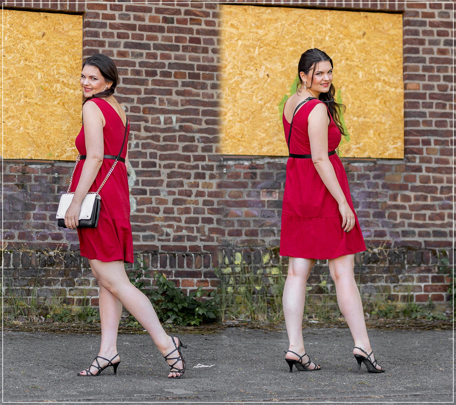 Ein rotes Basic Kleid wird mit Accessoires zu einem schicken Sommerlook